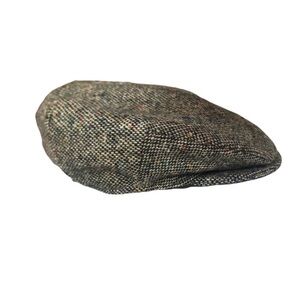 VTG Hanna Hats Donegal Irish Tweed Flat Cap Pure New Wool Unisex Small